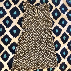 DVF Black, White, and Gold Tweed Shift Mini Dress